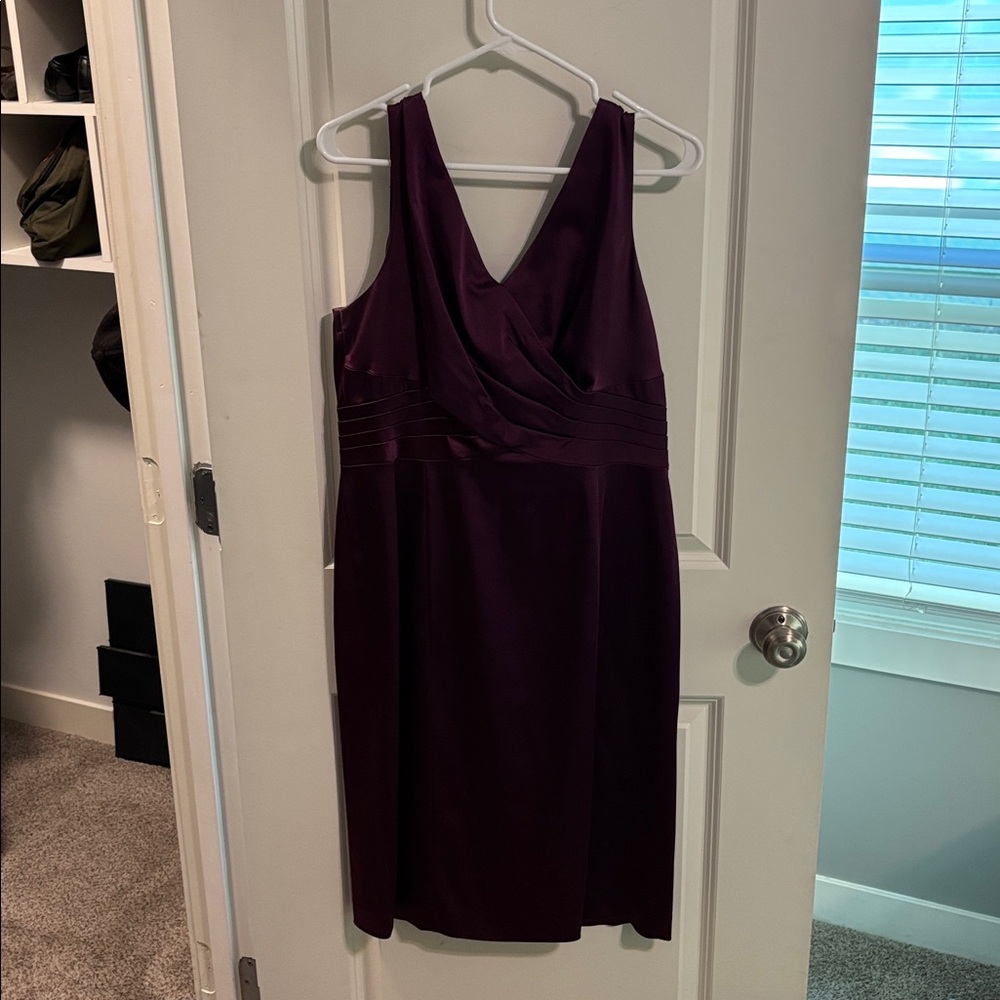 Tahari ASL Purple Sleeveless Dress